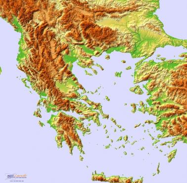 Reliefowa mapa Grecji