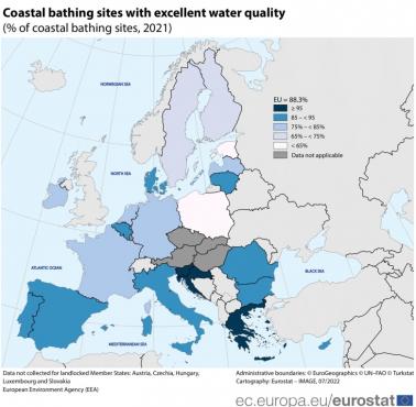 Jakość wody w przybrzeżnych kąpieliskach w Unii, 2021