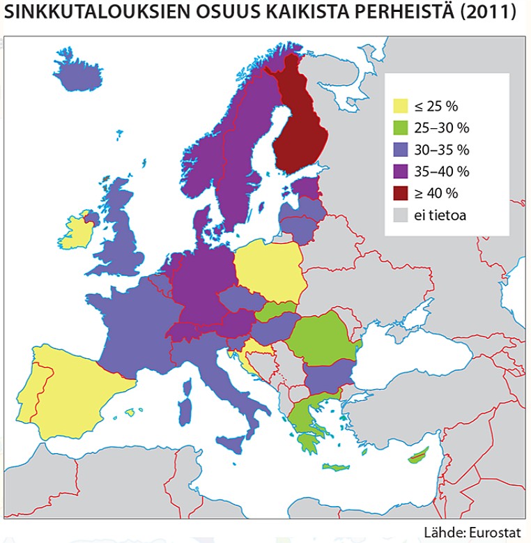 Odsetek osób mieszkających samotnie, 2011