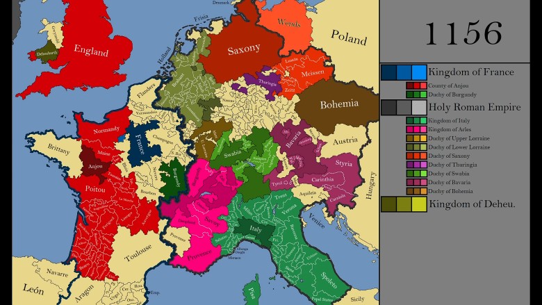 Europa Zachodnia w 1156 roku