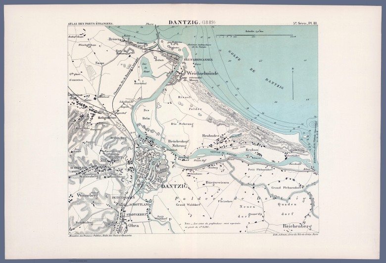 Mapa Gdańska z 1889 roku