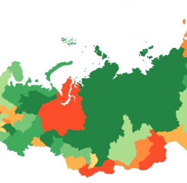 Wskaźnik rozwoju społecznego HDI (od ang. Human Development Index) w rosyjskich regionach, 2017