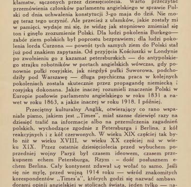 Ignacy Matuszewski o postrzeganiu Polski w Anglii