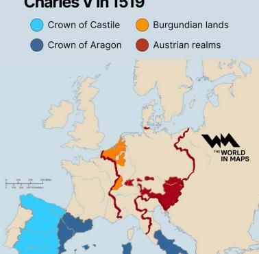 Posiadłości króla Hiszpanii Karola V w 1519 roku