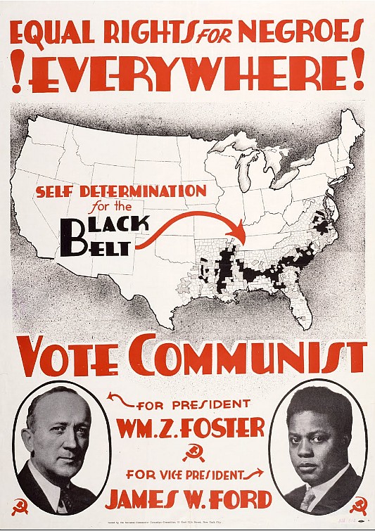 Plakat kandydata partii komunistycznej USA (CPUSA) na prezydenta w 1932 roku