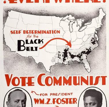 Plakat kandydata partii komunistycznej USA (CPUSA) na prezydenta w 1932 roku