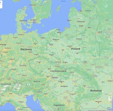 Mapy Google z granicami z 1930 roku, Europa