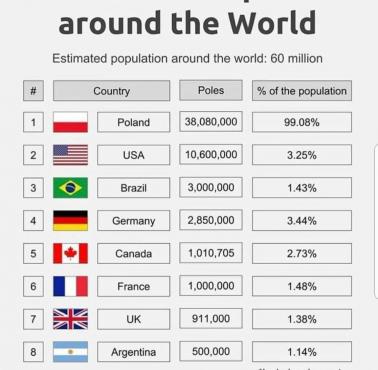 Polacy w różnych krajach świata