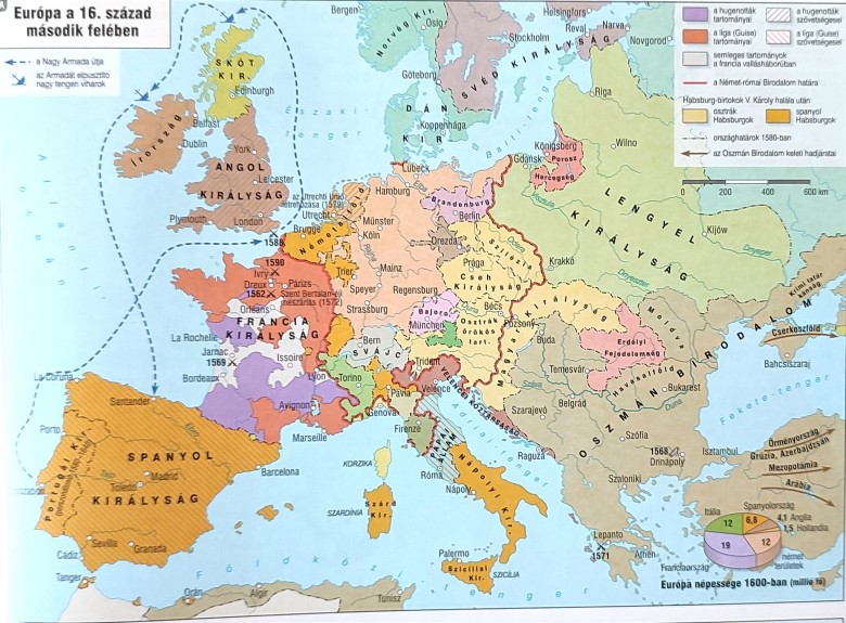 Mapa Europy z 1600 roku (węgierska)