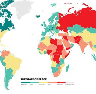 Najniebezpieczniejsze kraje świata 2018, dane Institute for Economics & Peace (IEP)