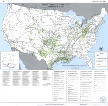 Główne gazociągi w USA, stan na 1997