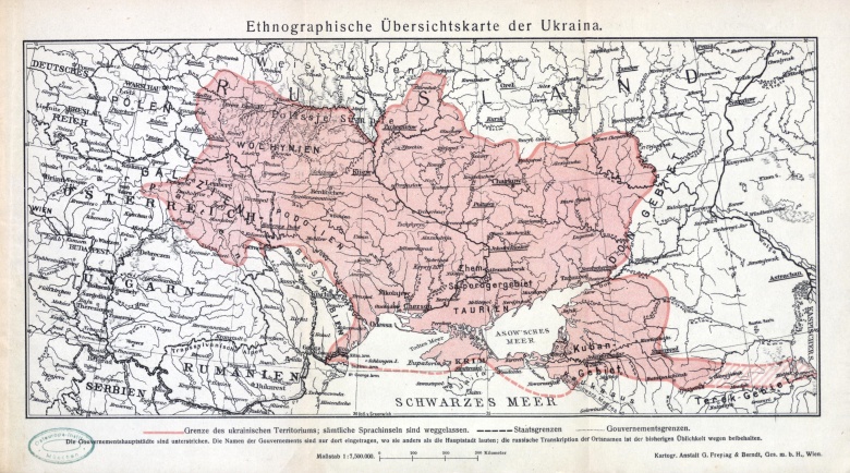 Mapa etnograficzna Ukrainy z 1915 roku
