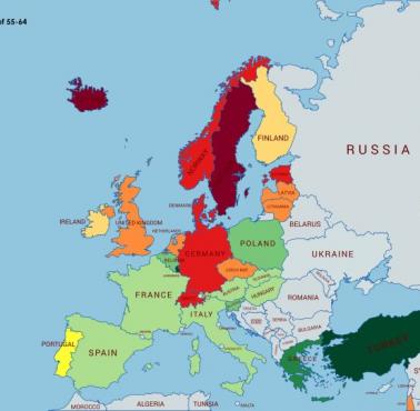 Wskaźnik zatrudnienia Europejczyków w wieku 55-64 lata