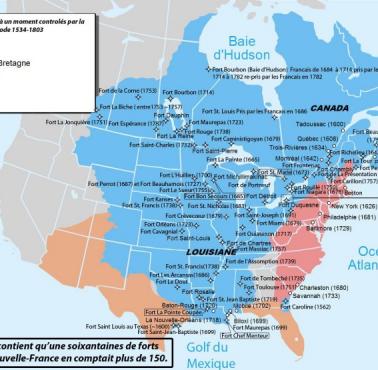 Wszystkie terytoria, które były kiedyś pod kontrolą Francji w Ameryce Północnej w okresie od 1534 do 1803 roku