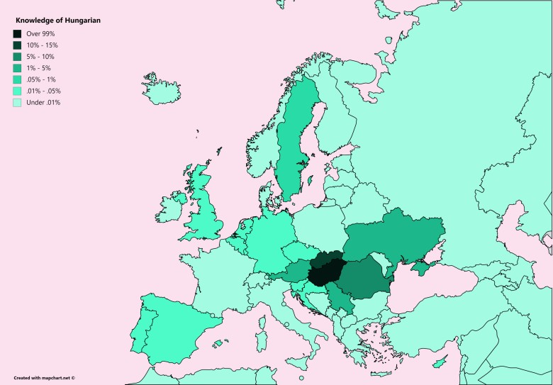 Znajomość języka węgierskiego w Europie