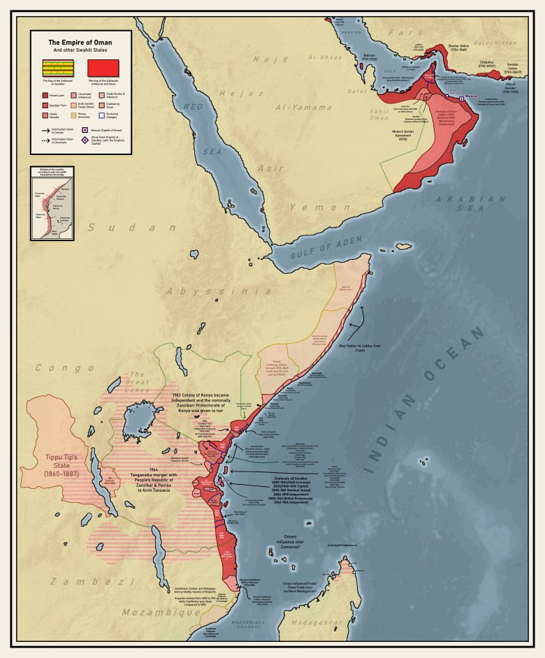 Imperium kolonialne Omanu w latach 1696–1856, przykład arabskiego kolonializmu