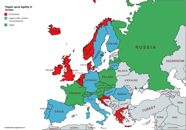Prawo do noszenia broni gazowej w Europie