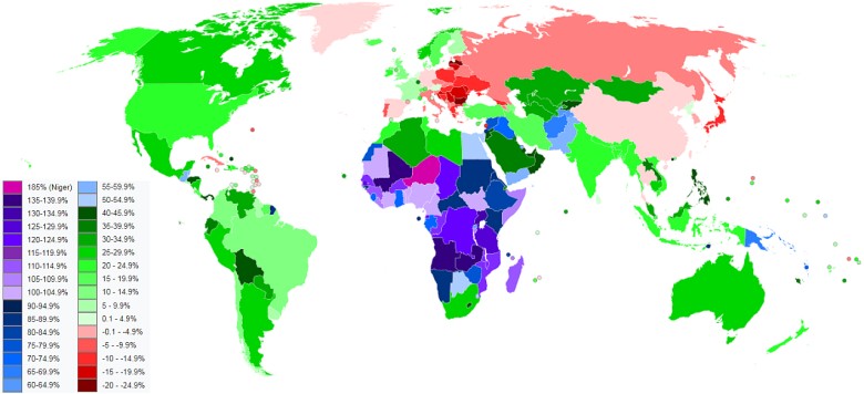 2017-2050 procentowy wskaźnik wzrostu populacji (średnia płodność)