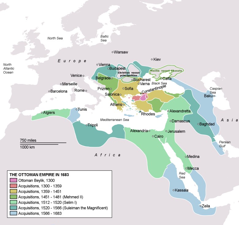 Mapa Imperium Osmańskiego z 1683 roku
