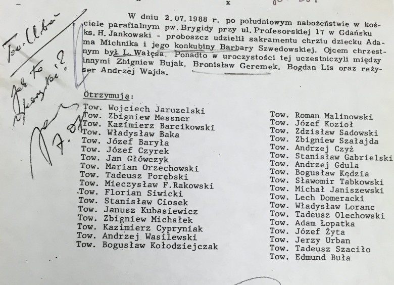 Jeden z wielu dokumentów z archiwum Urbana Hoover Institution (archiwum Kiszczaka)
