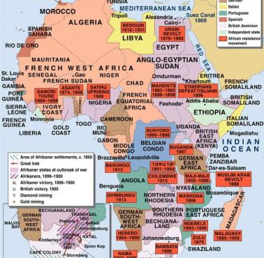 Historyczna mapa afrykańskiego oporu wobec europejskiego kolonializmu
