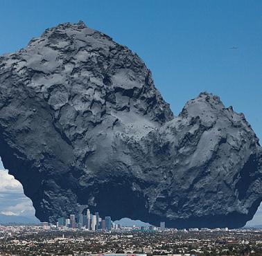 Porównanie komety 67P/Czuriumowa-Gierasimienko do panoramy Los Angeles