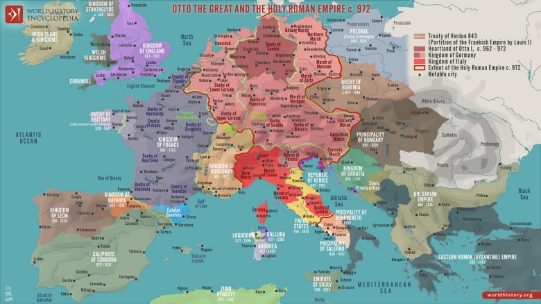 Mapa Europy z 972 roku
