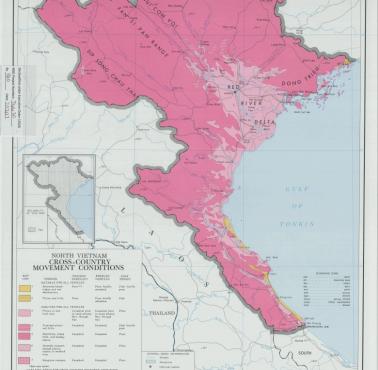 Mapa topograficzna (fizyczna) Wietnamu Północnego