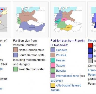 Alianckie propozycje podziału Niemiec po II wojnie