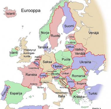 Nazwy europejskich państw w języku fińskim