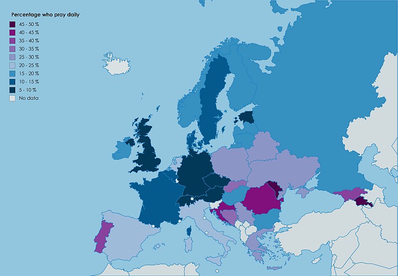 Procent Europejczyków, którzy codziennie się modlą