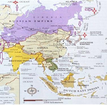 Azja w XIX i XX wieku, rozbiór Chin przez Rosję i państwa kolonialne