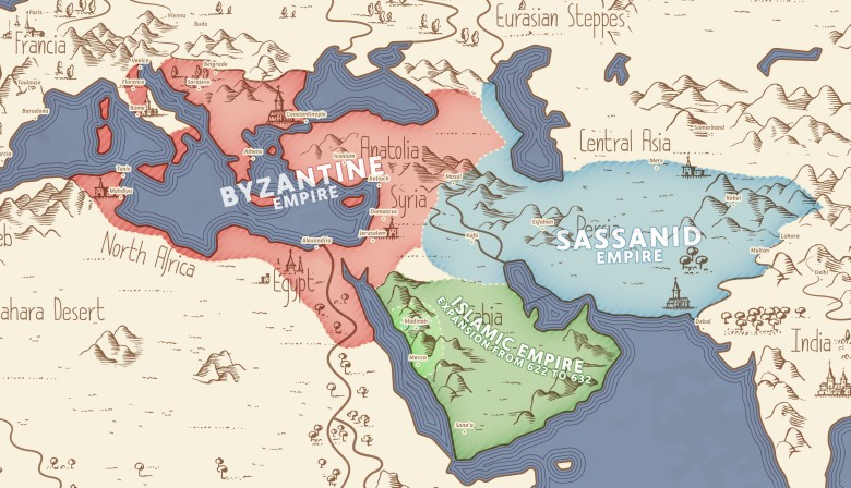 Ekspansję islamu do 632 r. (rok śmierci Mahometa)