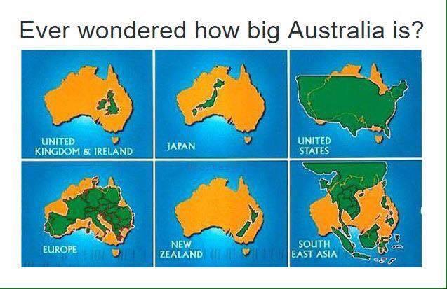 Jak duża jest Australia? Japonia, USA, Wielka Brytania, Europa ... naniesiona na mapę Australii