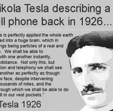 Nikola Tesla mówił o telefonach komórkowych w 1926 roku (ang.)