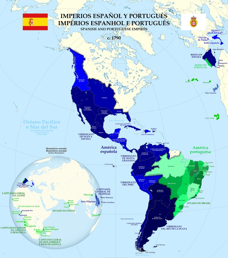 Imperium hiszpańskie i portugalskie w 1790 roku