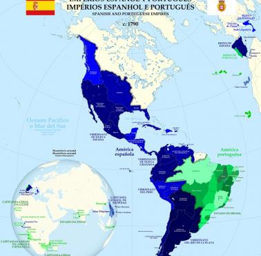 Imperium hiszpańskie i portugalskie w 1790 roku