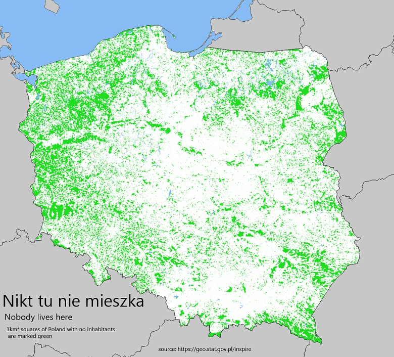 Niezamieszkane miejsca w Polsce w 2011 roku