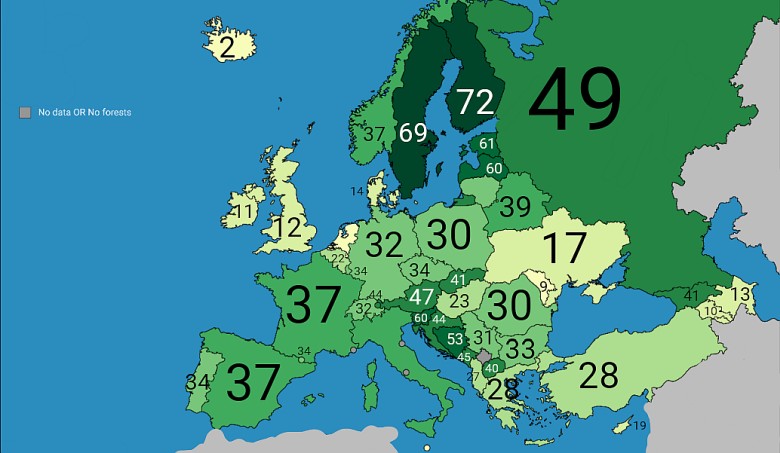 Pokrycie lasów w Europie