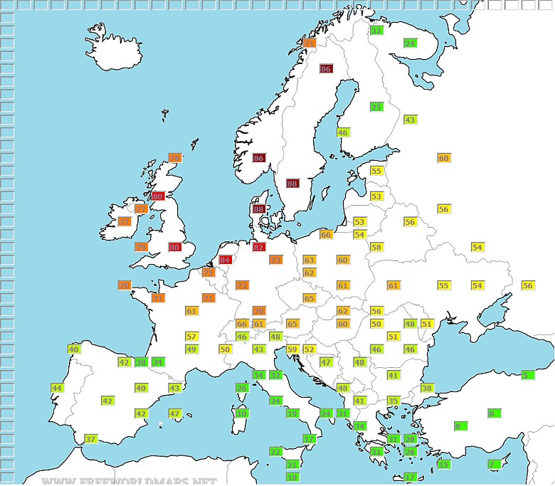 Genetyczne podobieństwo współczesnych Europejczyków do Wikingów, Sigtuna, Szwecja (nie uwzględniono cudzoziemców)