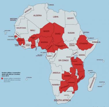 Rosyjska współpraca wojskowa z krajami afrykańskimi od 2014 roku