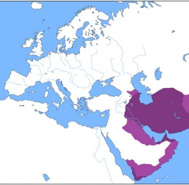 Zasięg perskiego imperium Sasanidów ok. 600 rok n.e.
