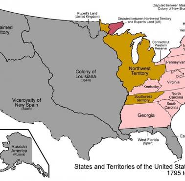 Mapa USA w 1795 roku