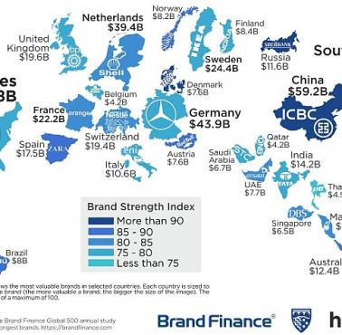 Najcenniejsza marka w każdym kraju w 2018 roku