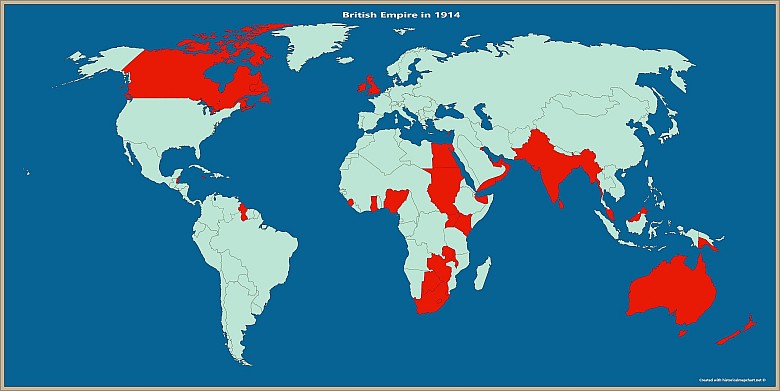 Imperium Brytyjskie w 1914 r. - tuż przed początkiem pierwszej wojny światowej