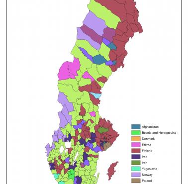 Największa populacja urodzonych za granicą w szwedzkich gminach