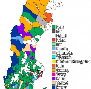 Największa populacja urodzonych za granicą w szwedzkich gminach