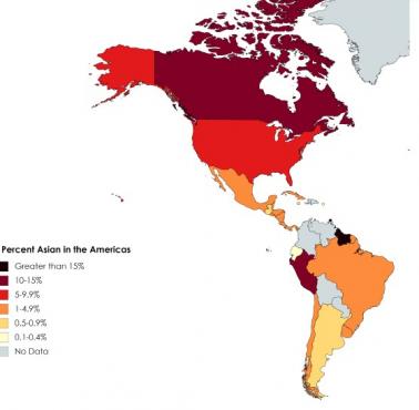 Procent azjatów w obu Amerykach