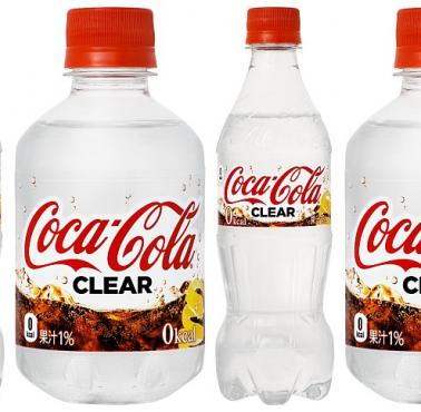 Sprzedawana w Japonii Coca-Cola Clear. Smakuje podobno tak samo, różni się jedynie brakiem barwników
