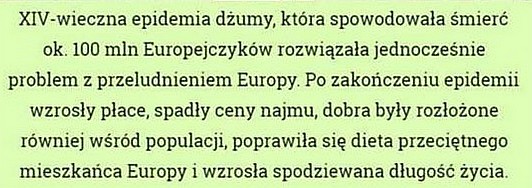 Epidemia dżumy miała swoje pozytywne strony